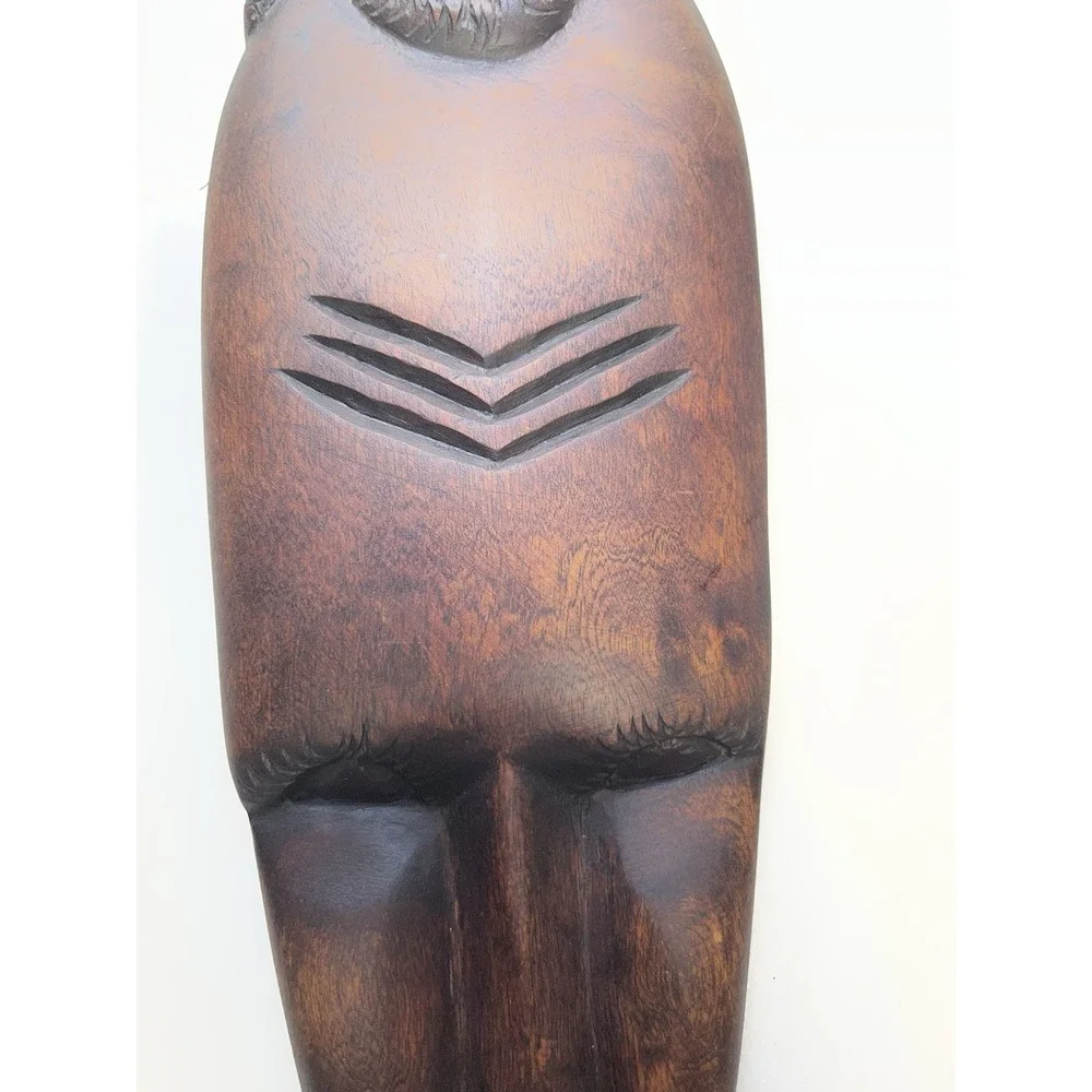 Vintage Carved Hard Wood African Style Mask Home Wall Decor 17